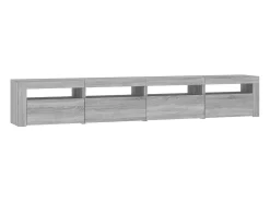 Móvel De Tv*vidaxl Móvel de TV com luzes LED 240x35x40 cm sonoma cinza Cinzento