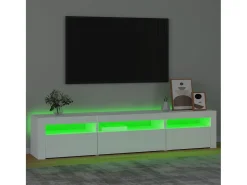 Móvel De Tv* Móvel de TV com luzes LED 195x35x40 cm PT322804 Branco