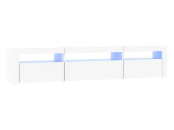 Móvel De Tv* Móvel de TV com luzes LED 195x35x40 cm PT322804 Branco