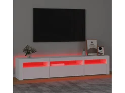 Móvel De Tv* Móvel de TV com luzes LED 195x35x40 cm PT322804 Branco