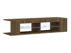 Móvel De Tv* Móvel de TV com luzes LED 135x39x30 cm cor carvalho PT309428 Castanho
