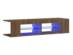 Móvel De Tv* Móvel de TV com luzes LED 135x39x30 cm cor carvalho PT309428 Castanho