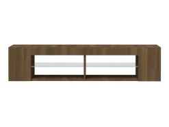 Móvel De Tv* Móvel de TV com luzes LED 135x39x30 cm cor carvalho PT309428 Castanho