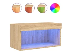 Móvel De Tv| Móvel de TV com luzes LED 60x30x30 cm carvalho sonoma PT161152 Castanho