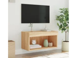 Móvel De Tv| Móvel de TV com luzes LED 60x30x30 cm carvalho sonoma PT161152 Castanho