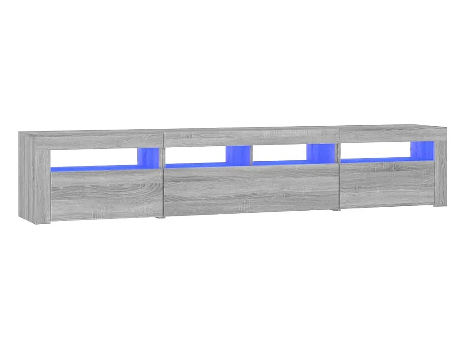 Móvel de TV com luzes LED 210x35x40 cm sonoma cinza PT522862^ Móvel De Tv