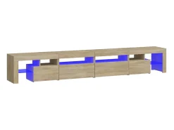 Móvel De Tv| Móvel de TV com luzes LED 260x36,5x40 cm carvalho sonoma PT616591 Castanho