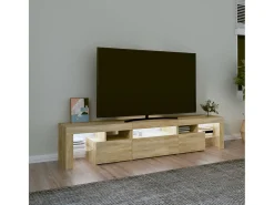 Móvel De Tv* Móvel de TV com luzes LED 200x36,5x40 cm carvalho sonoma PT807165 Castanho