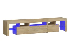 Móvel De Tv* Móvel de TV com luzes LED 200x36,5x40 cm carvalho sonoma PT807165 Castanho