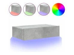 Móvel De Tv| Móvel de TV com luzes LED 60x35x15,5 cm cinzento cimento PT560516 Cinzento claro