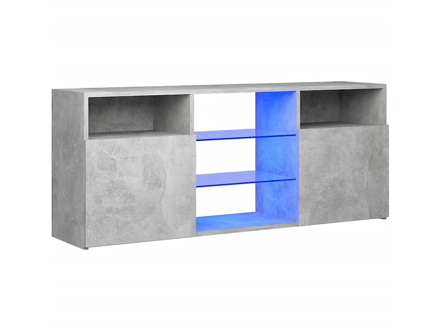 New Móvel de TV com luzes LED 120x30x50 cm cimento PT459688 Cinzento
