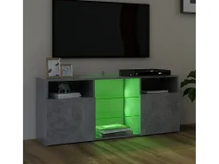 New Móvel de TV com luzes LED 120x30x50 cm cimento PT459688 Cinzento
