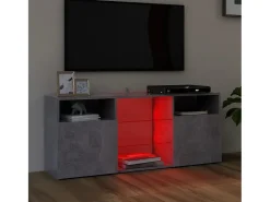 New Móvel de TV com luzes LED 120x30x50 cm cimento PT459688 Cinzento
