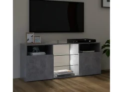 New Móvel de TV com luzes LED 120x30x50 cm cimento PT459688 Cinzento