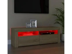Móvel De Tv| Móvel de TV com luzes LED 120x35x40 cm carvalho sonoma PT879915 Castanho