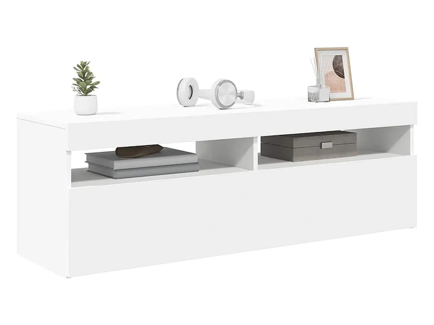 Outlet vidaxl Móvel de TV com luzes LED 120x35x40 cm Branco