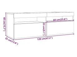 Outlet vidaxl Móvel de TV com luzes LED 120x35x40 cm Branco