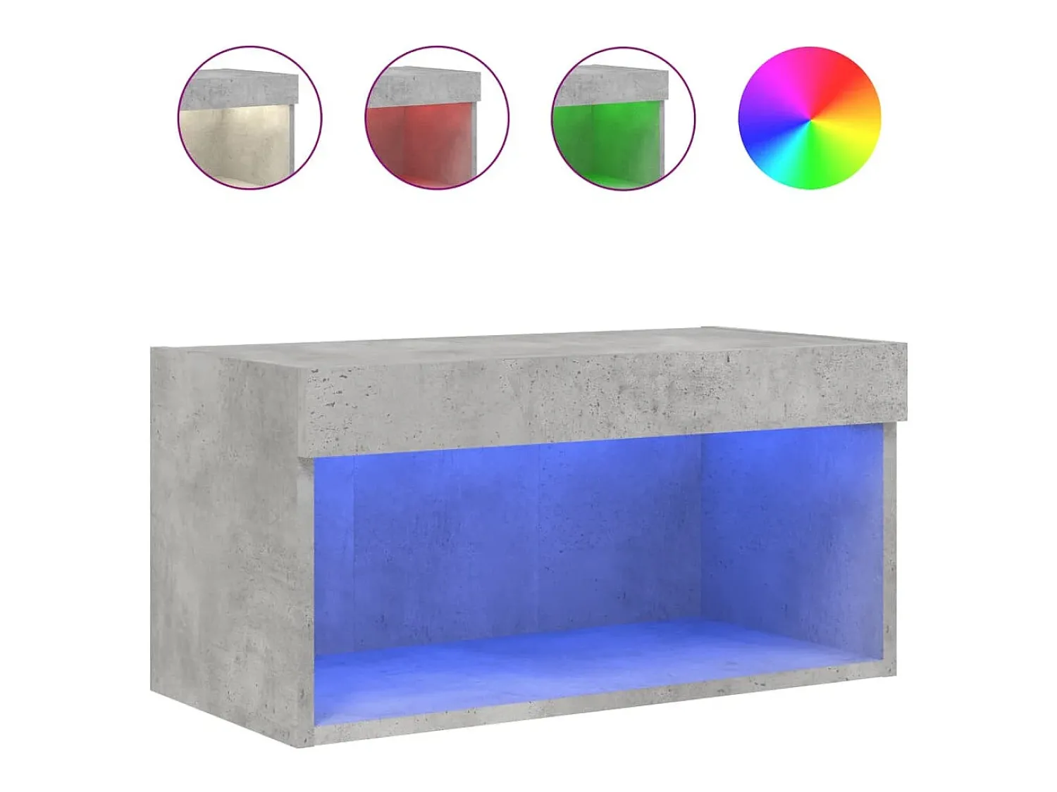 Móvel De Tv|vidaxl Móvel de TV com luzes LED 60x30x30 cm cimento Cinzento