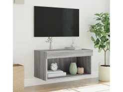 Móvel de TV com luzes LED 60x30x30 cm sonoma PT405465^ Móvel De Tv