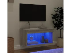 Móvel de TV com luzes LED 60x30x30 cm sonoma PT405465^ Móvel De Tv