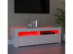 Móvel de TV com luzes LED 120x35x40 cm PT537566 Branco