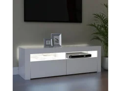 Móvel de TV com luzes LED 120x35x40 cm PT537566 Branco