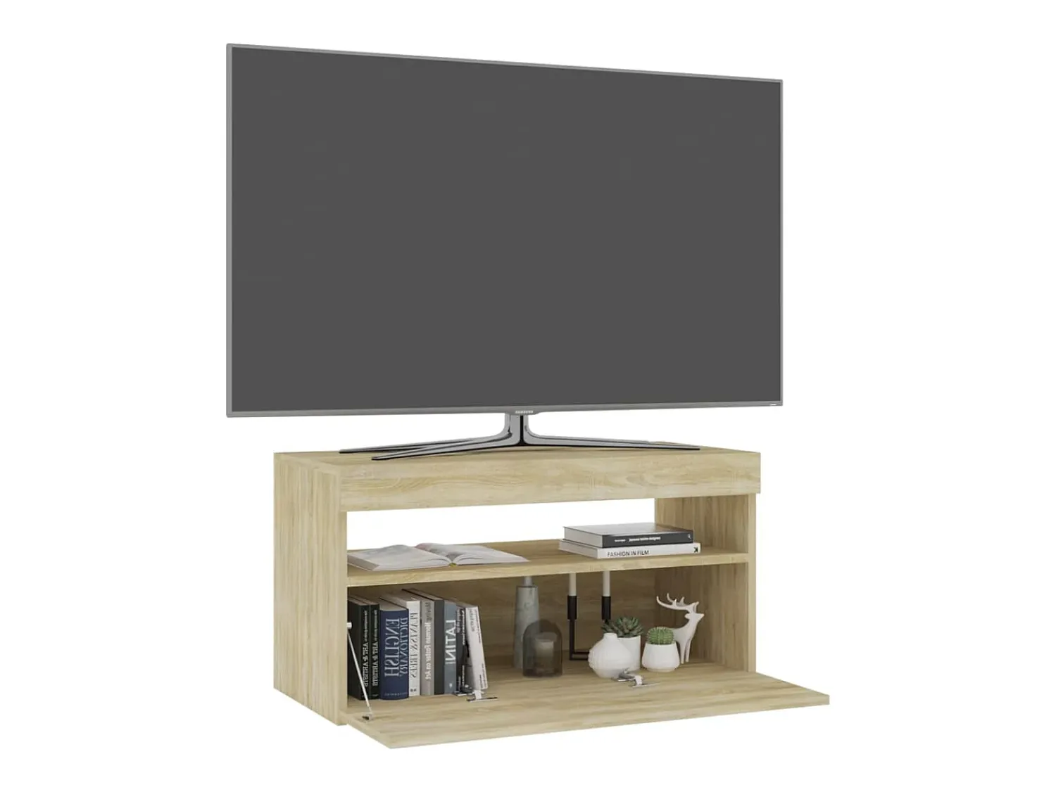 Online Móvel de TV com luzes LED 75x35x40 cm carvalho sonoma PT807079 Castanho
