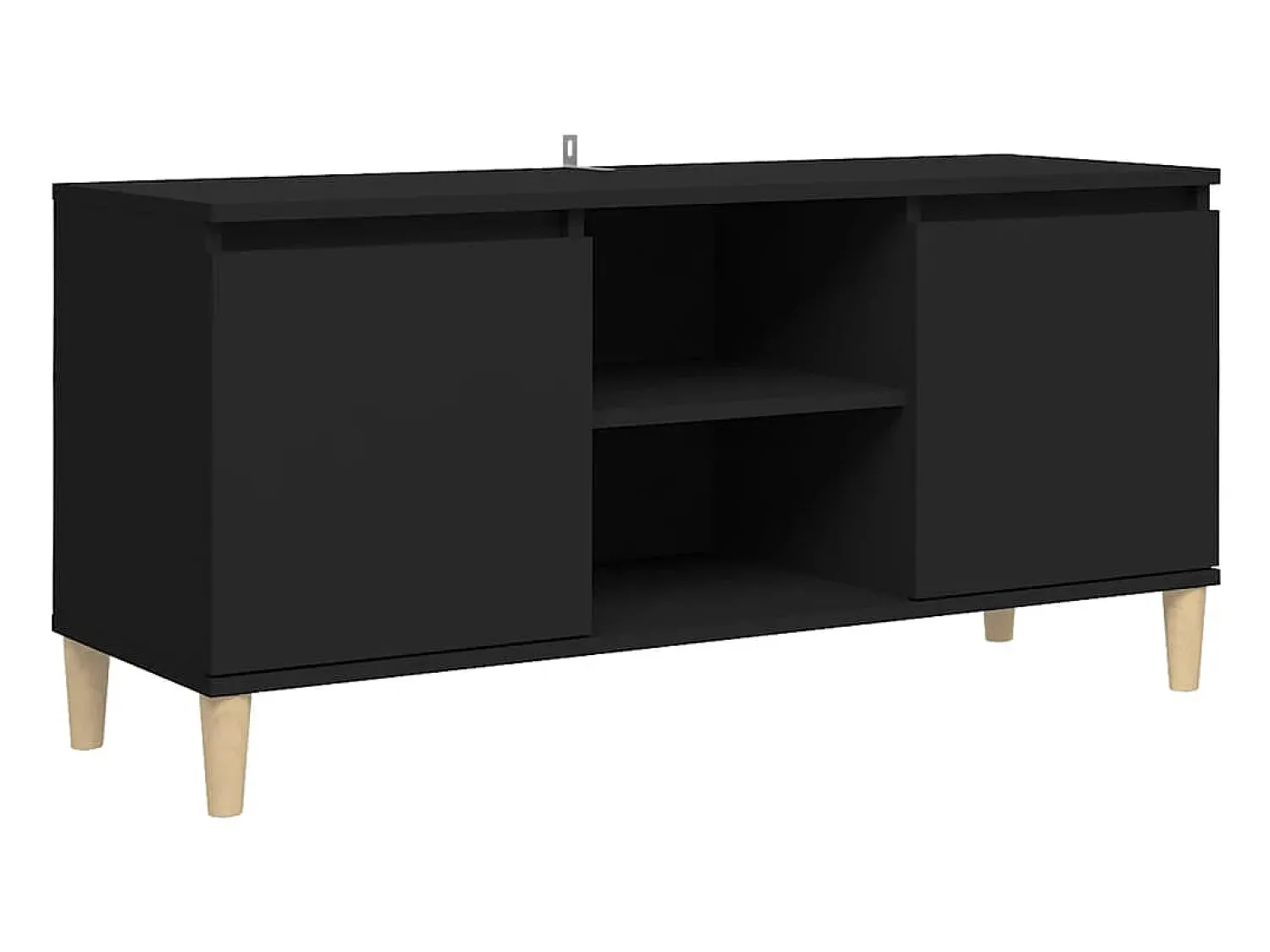 Móvel De Tv|vidaxl Móvel de TV com pernas de madeira maciça 103,5x35x50 cm Preto