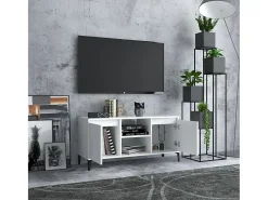 Móvel De Tv| Móvel de TV com pernas em metal 103,5x35x50 cm PT835288 Branco