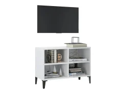 Móvel De Tv| Móvel de TV com pernas em metal 69,5x30x50 cm brilhante PT866872 Branco