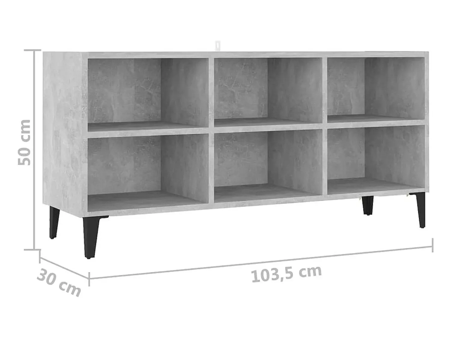 Clearance vidaxl Móvel de TV com pernas em metal 103,5x30x50 cm cimento Cinzento