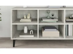Clearance vidaxl Móvel de TV com pernas em metal 103,5x30x50 cm cimento Cinzento