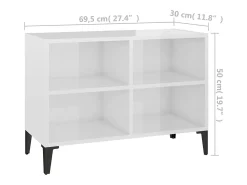 vidaxl Móvel de TV com pernas em metal 69,5x30x50 cm brilhante^ Móvel De Tv