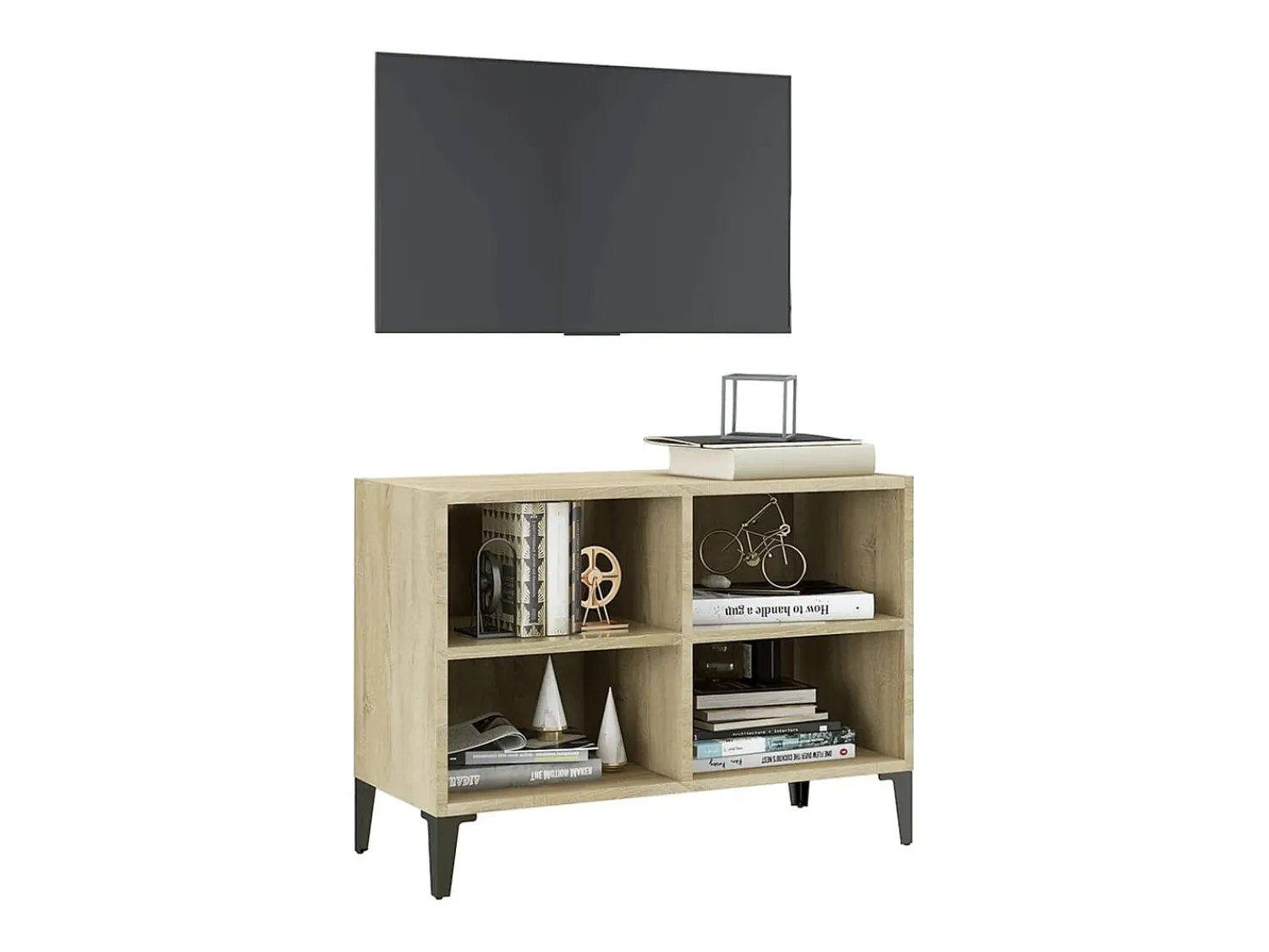 Móvel de TV com pernas em metal 69,5x30x50 cm carvalho sonoma PT889358^ Móvel De Tv