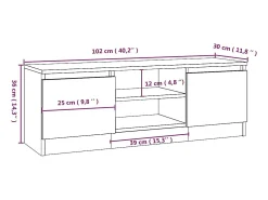 vidaxl Móvel de TV com porta 102x30x36 cm carvalho fumado^ Móvel De Tv