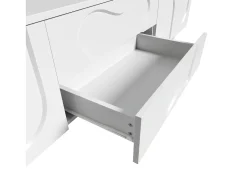 Móvel De Tv*Merax Móvel de TV com pés de madeira - 180 x 40 x 42 cm - com 2 gavetas + 4 portas - aglomerado - Branco