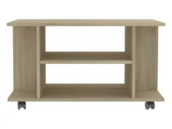 Móvel De Tv| Móvel de TV com rodas 80x40x45 cm deriv.madeira carvalho sonoma PT826402 Castanho