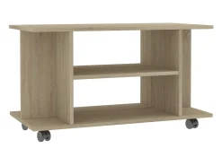 Móvel De Tv| Móvel de TV com rodas 80x40x45 cm deriv.madeira carvalho sonoma PT826402 Castanho