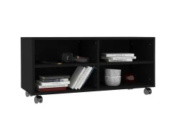 Móvel De Tv| Móvel de TV com rodas 90x35x35 cm contraplacado PT961626 Preto