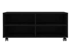 Móvel De Tv*vidaxl Móvel de TV com rodas 90x35x35 cm derivados de madeira Preto