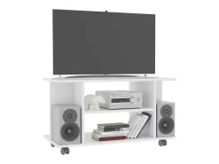 Outlet Móvel de TV com rodas 80x40x45 cm deriv.madeira PT408866 Branco