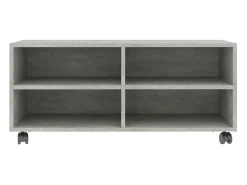 Móvel De Tv| Móvel de TV com rodas 90x35x35cm contraplacado cimento PT335802 Cinzento