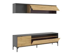 Móvel De Tv* Móvel de TV Compacto Bonn Nordic/Grafito com Armazenamento Integrado - Estilo Moderno e Funcional Branco
