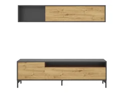 Móvel De Tv* Móvel de TV Compacto Bonn Nordic/Grafito com Armazenamento Integrado - Estilo Moderno e Funcional Branco