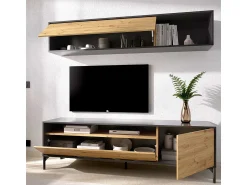 Móvel De Tv* Móvel de TV Compacto Bonn Nordic/Grafito com Armazenamento Integrado - Estilo Moderno e Funcional Branco