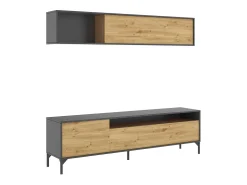 Móvel De Tv* Móvel de TV Compacto Bonn Nordic/Grafito com Armazenamento Integrado - Estilo Moderno e Funcional Branco