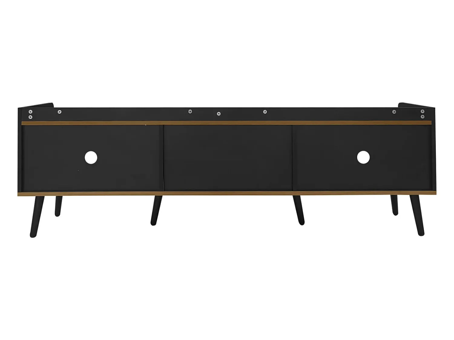 Móvel De Tv* Móvel de TV compacto com 3 portas. Acabamento em /madeira, 160 x 39 x 49,5 cm. Móvel de base prático para suas mídias. Preto