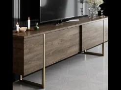 Móvel De Tv*Concept-Usine Móvel de TV contemporâneo antracite com arrumação - 160 cm Castanho