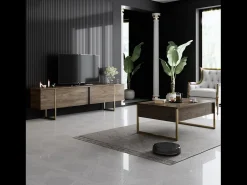 Móvel De Tv*Concept-Usine Móvel de TV contemporâneo antracite com arrumação - 160 cm Castanho