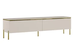 Móvel De Tv|Vente-unique Móvel de TV contemporâneo com 2 portas e dourado - VUKIA Bege